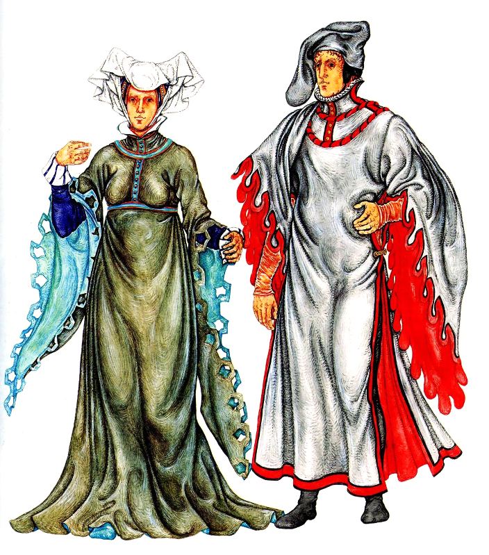 Одежда эпохи средневековья. Мода Бургундии 15 век. Костюмы Бургундия 15 века. Бургундская мода и Франция 15 века. Бургундская мода средневековья.
